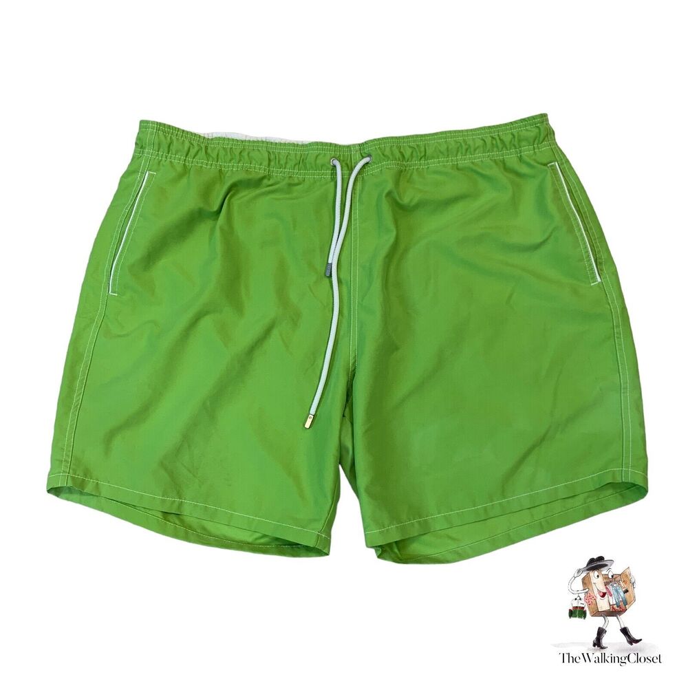 Bugatchi Uomo Swim Shorts Mens XL Extra Large Peapod Green Stretch Waist Trunks